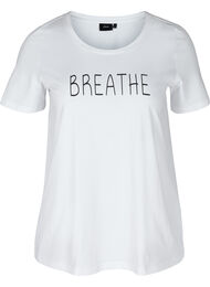 Kortærmet t-shirt med print, Br White BREATHE