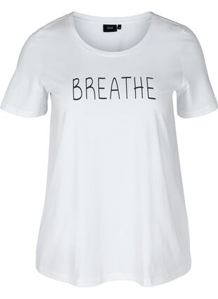 Kortærmet t-shirt med print, Br White BREATHE, Packshot image number 0