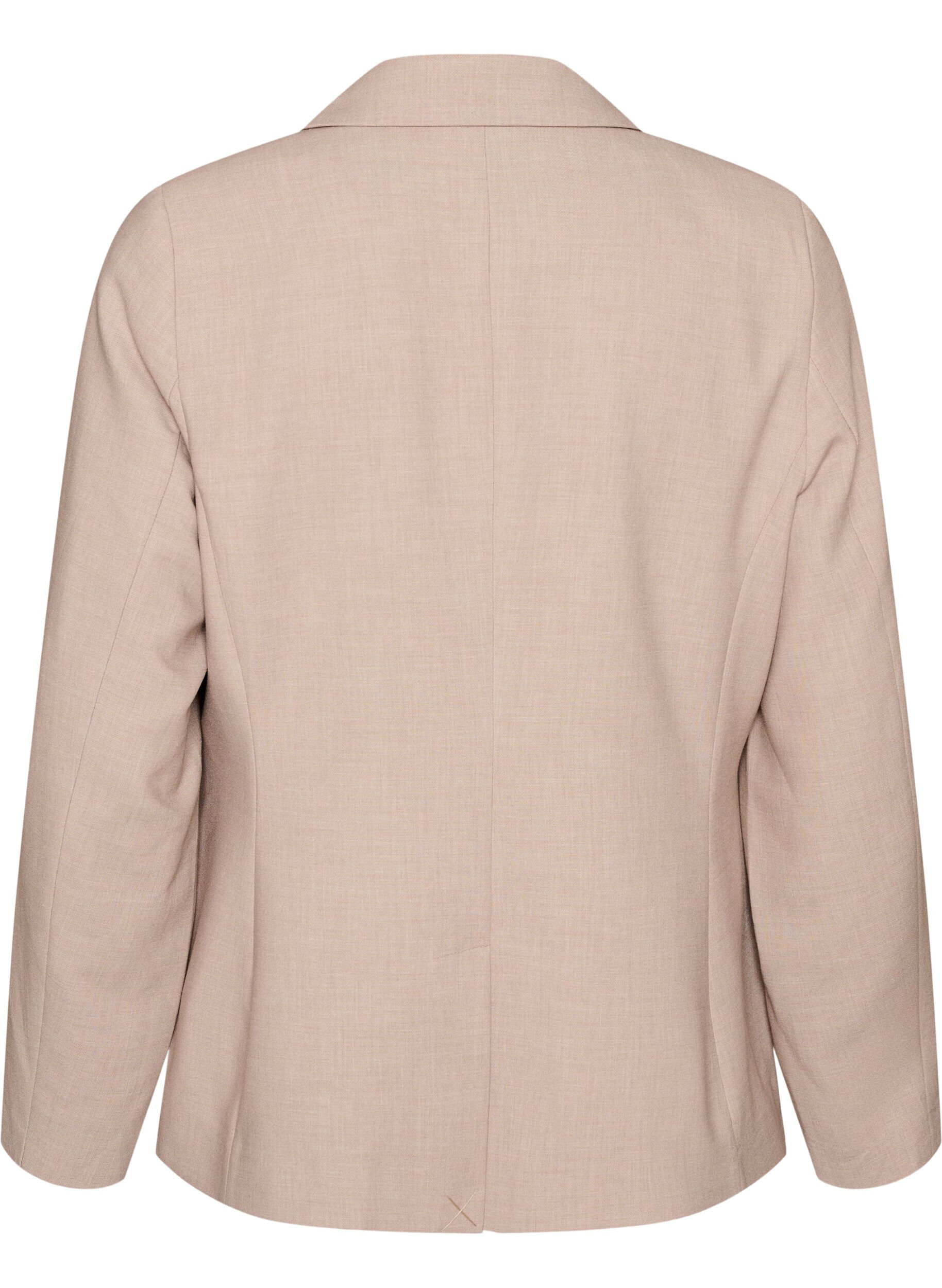 Zizzi Klassisk blazer med enkel knaplukning og lommer, Beige, Packshot image number 1