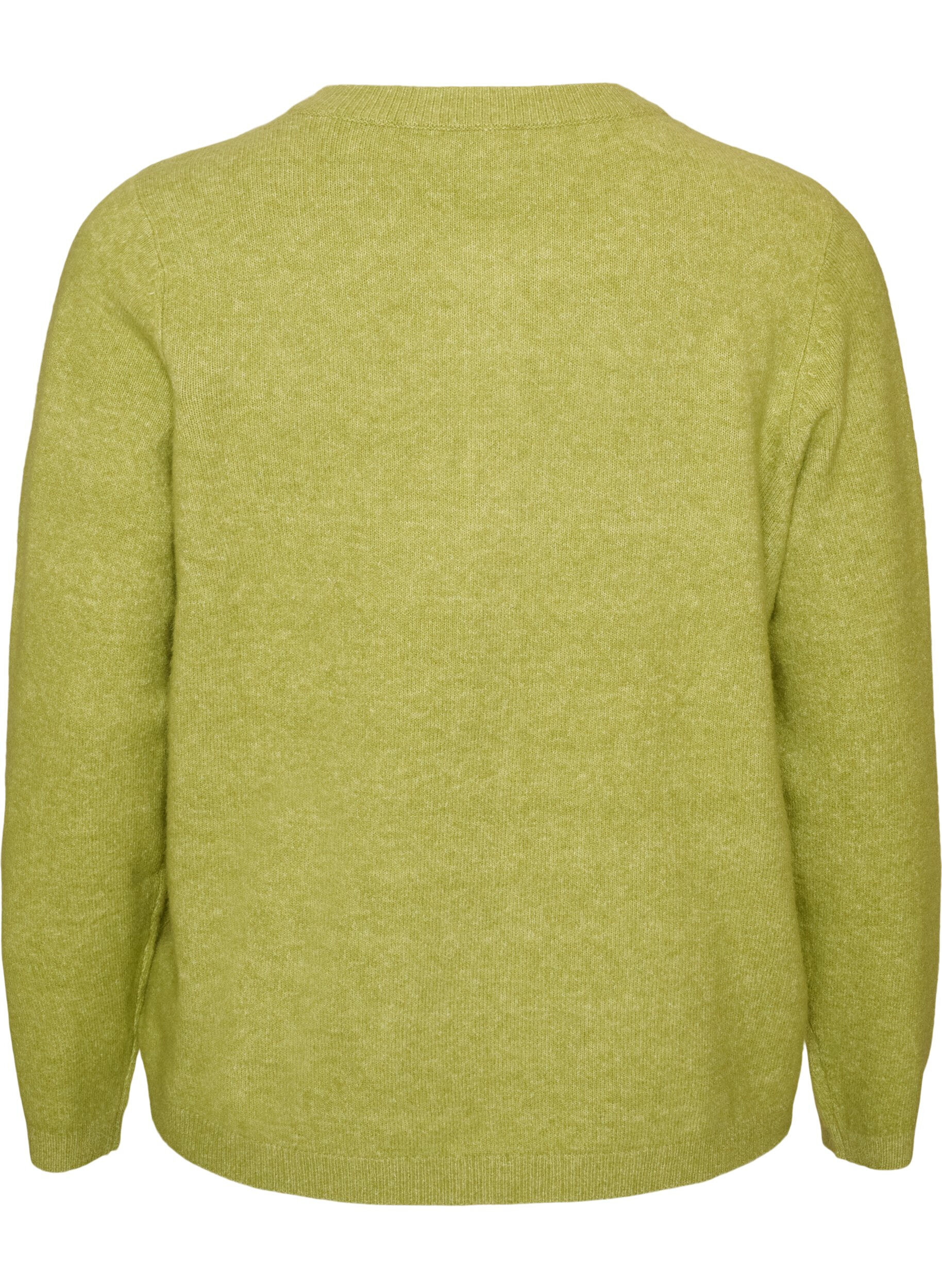 ZizziCardigan med knapper og afrundet front, Gr&oslash;n, Packshot image number 1