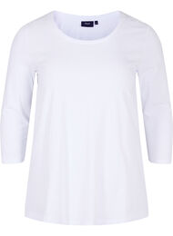 Basis t-shirt med 3/4 ærmer, Bright White