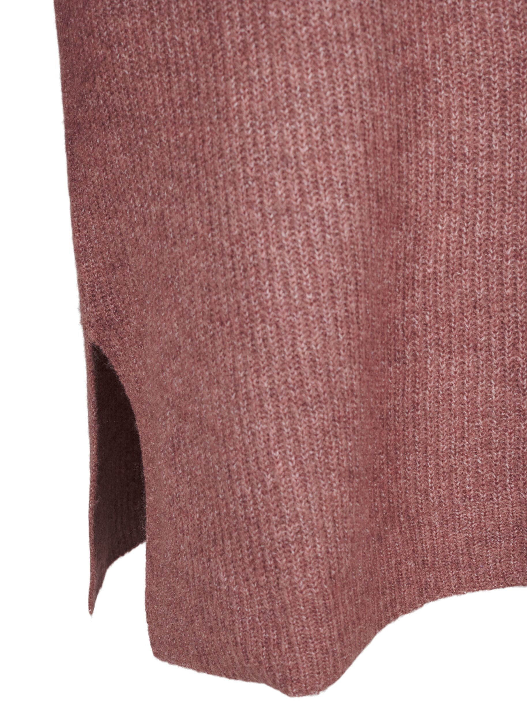 Zizzi FLASH - Strikkjole med rullekrave, Lyser&oslash;d, Packshot image number 3