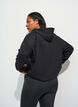 Sweat h&aelig;ttetr&oslash;je med lynl&aring;s og brystprint, Sort, Model image number 2