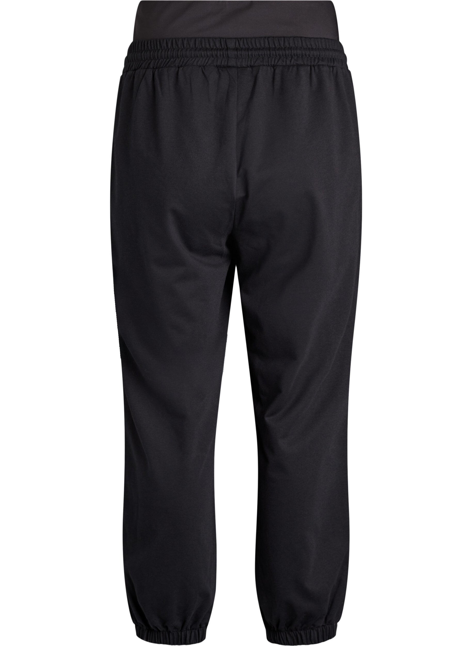Zizzi Sweatpants med bred taljelinning, Sort, Packshot image number 1