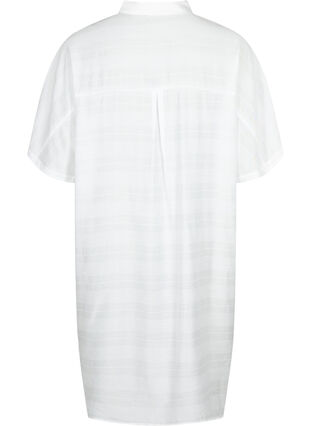 Lang skjorte i viskose med struktur, Hvid, Packshot image number 1