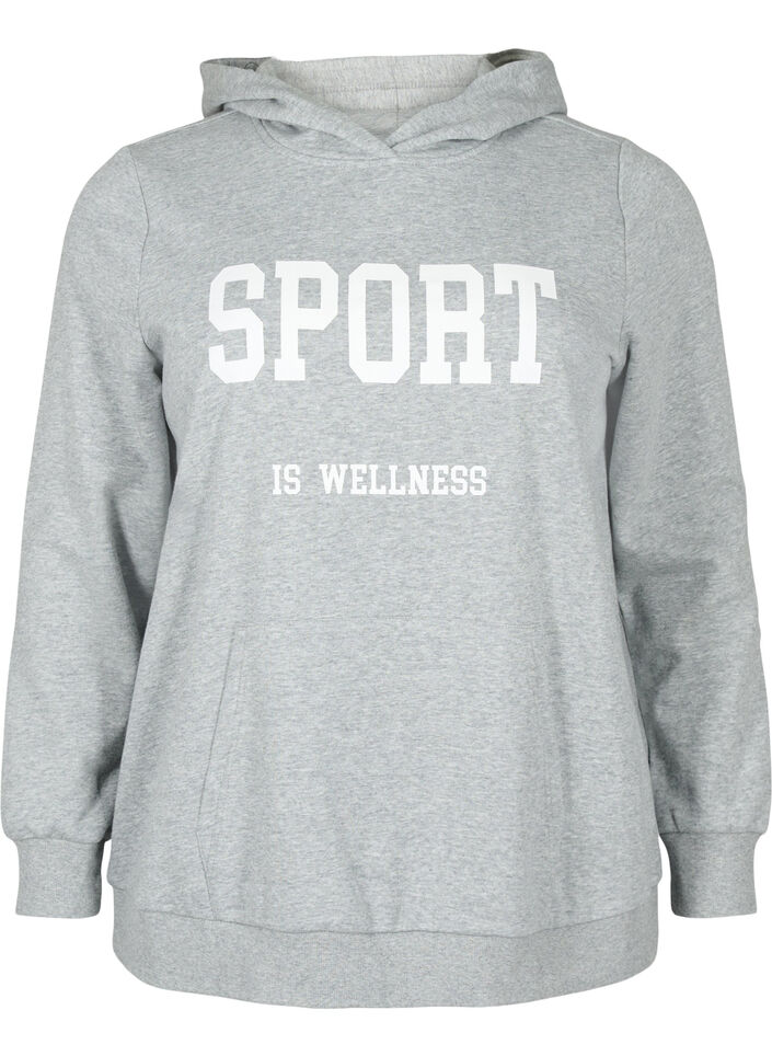 Sweat hættetrøje, Light Grey Melange, Packshot image number 0