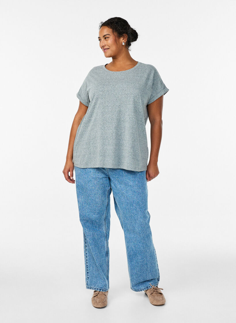 Meleret t-shirt med korte &aelig;rmer, Gr&oslash;n, Model image number 1