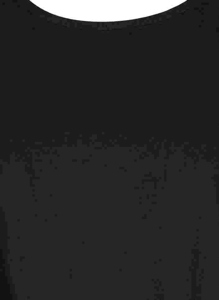 Ærmeløs bomuldskjole med a-form, Black, Packshot image number 2