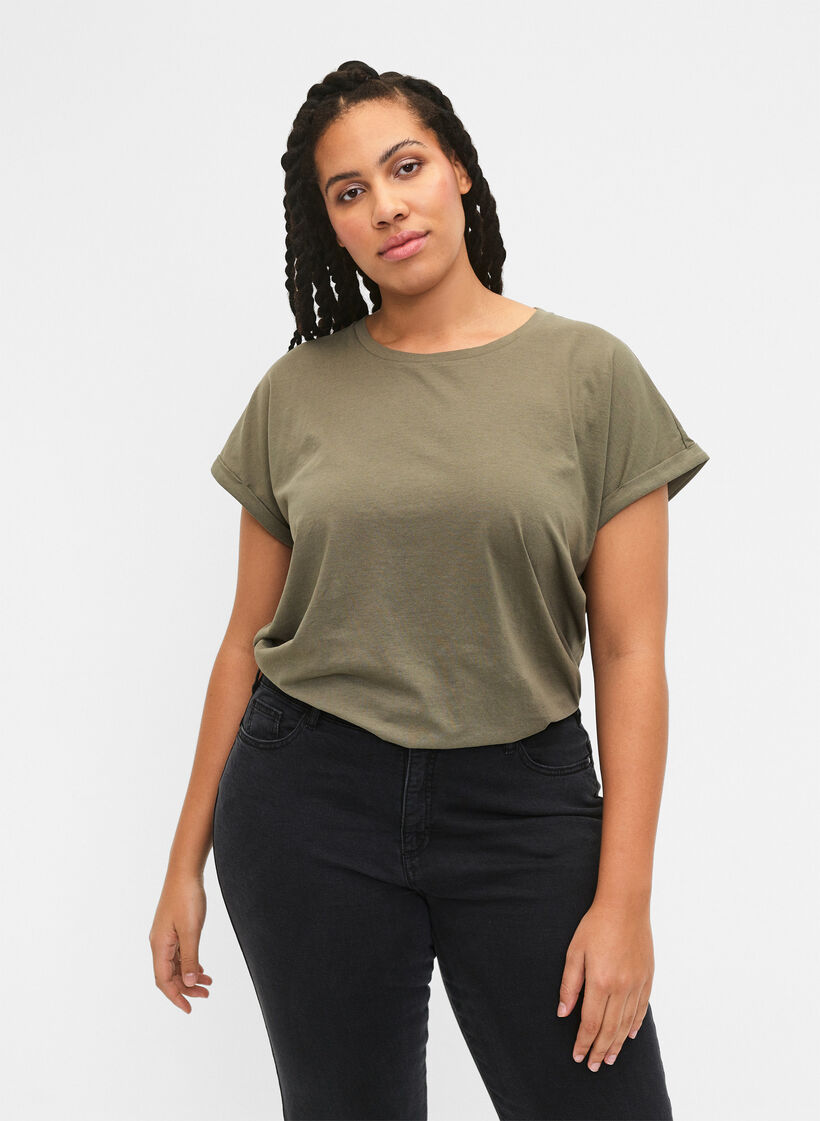 2-pak kort&aelig;rmet t-shirts, Gr&oslash;n, Model image number 0