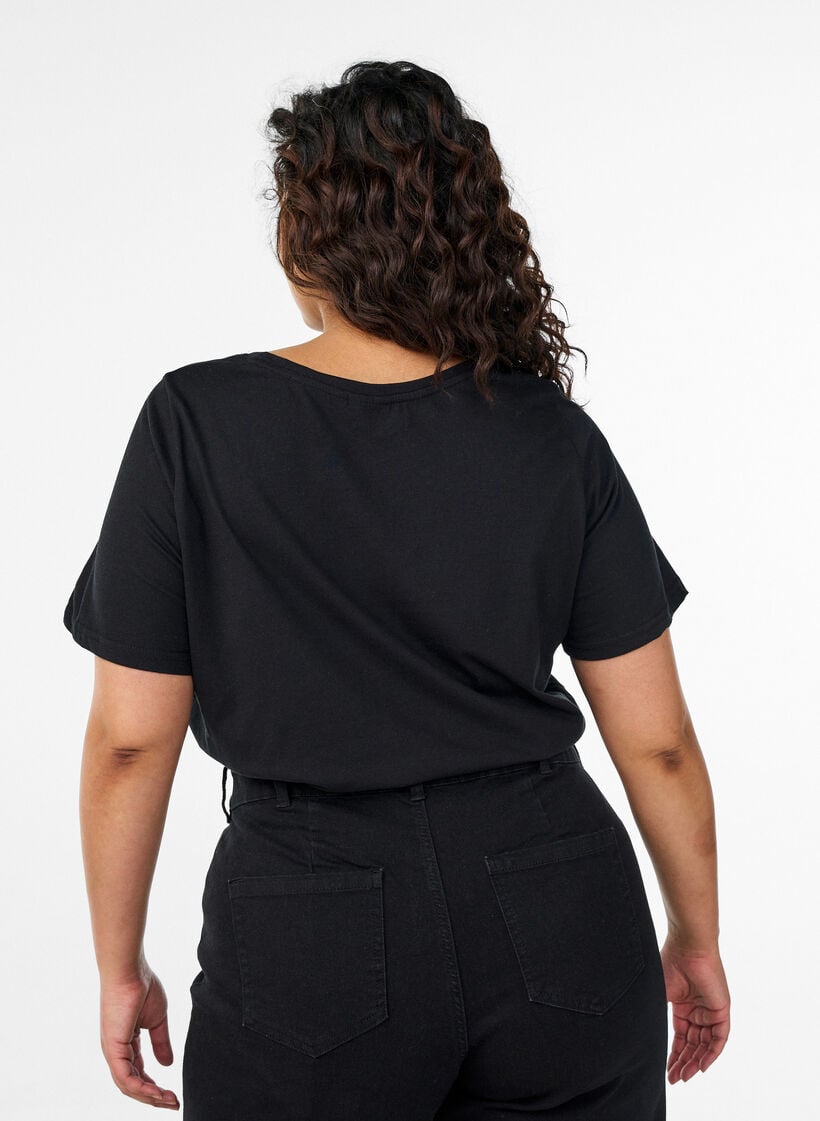 T-shirt med motiv, Sort, Model image number 2