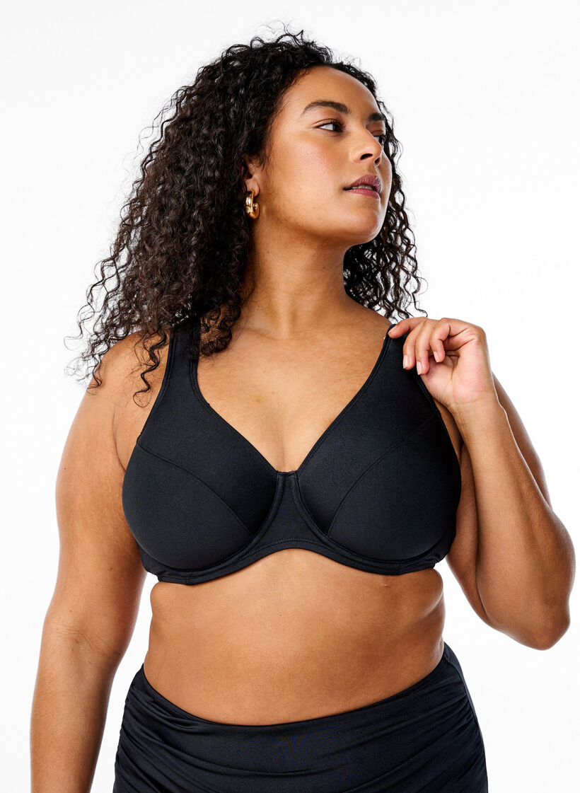 Full cover bikini bh med b&oslash;jle, Sort, Model image number 0