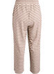 Stribede natbukser med h&oslash;j talje og brede ben, Beige, Packshot image number 1