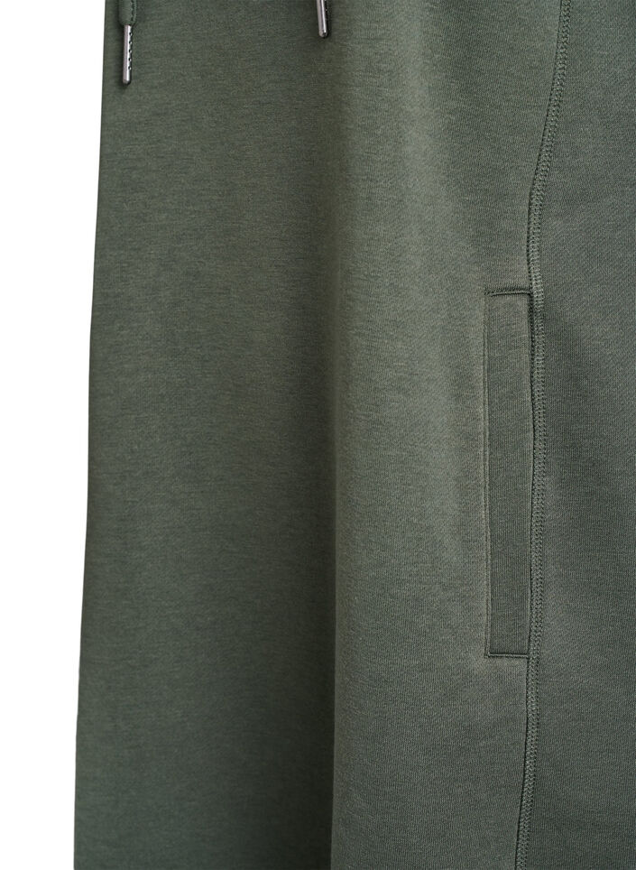 Kort sweatkjole med h&oslash;j krave og lommer, Gr&oslash;n, Packshot image number 3