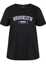 Bomulds t-shirt med tryk, Black Brooklyn