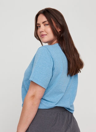 Kortærmet nat t-shirt med tryk, Blue Yonder Mélange, Model image number 1