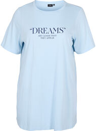 Oversize nat t-shirt i økologisk bomuld, Cashmere Blue DREAMS
