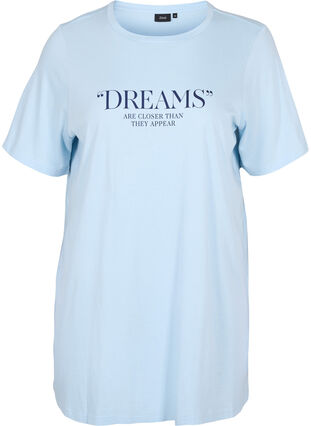 Oversize nat t-shirt i økologisk bomuld, Cashmere Blue DREAMS, Packshot image number 0