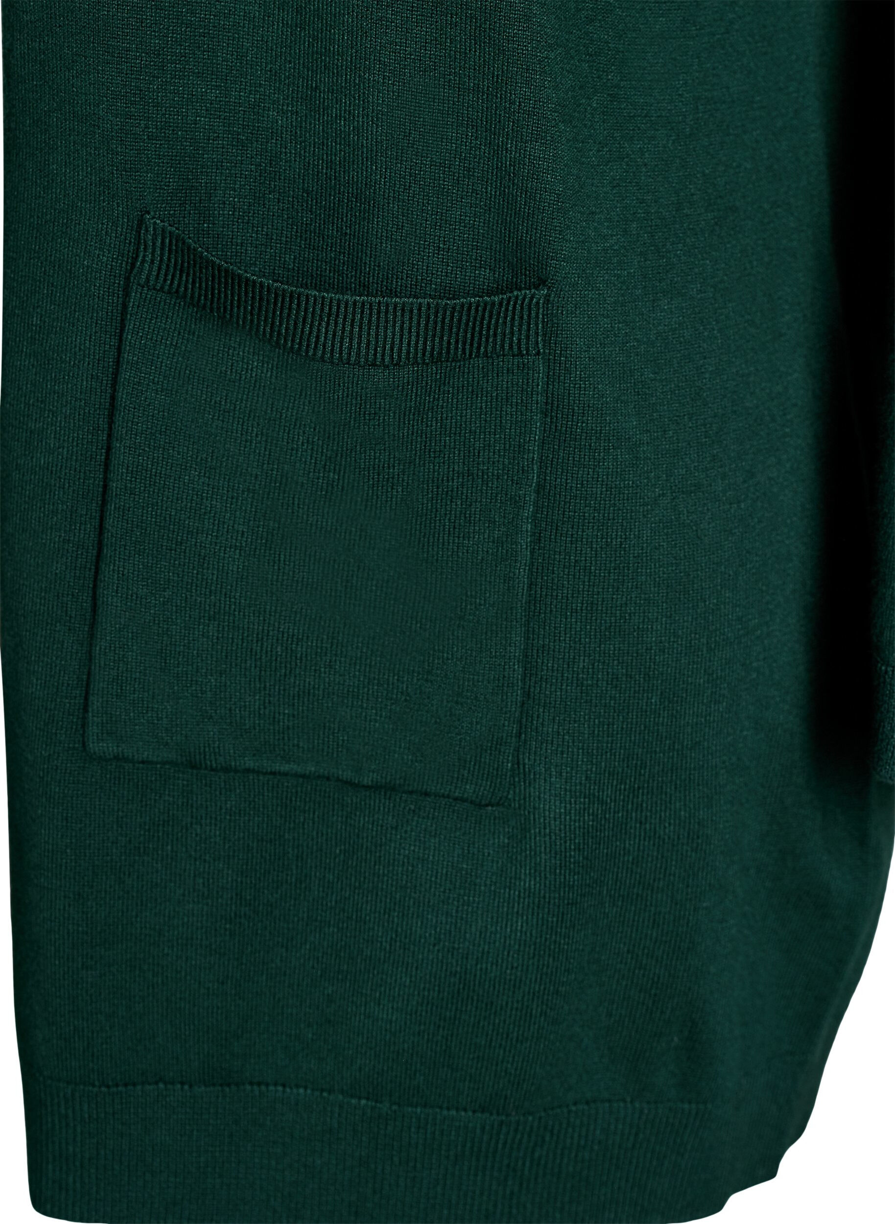 ZizziLang strikcardigan i viskosemix, Gr&oslash;n, Packshot image number 2