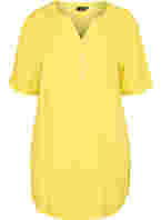 Viskose tunika med v-hals og knapper, Primrose Yellow