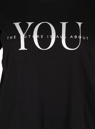 Økologisk bomulds t-shirt med tryk , Black You, Packshot image number 2