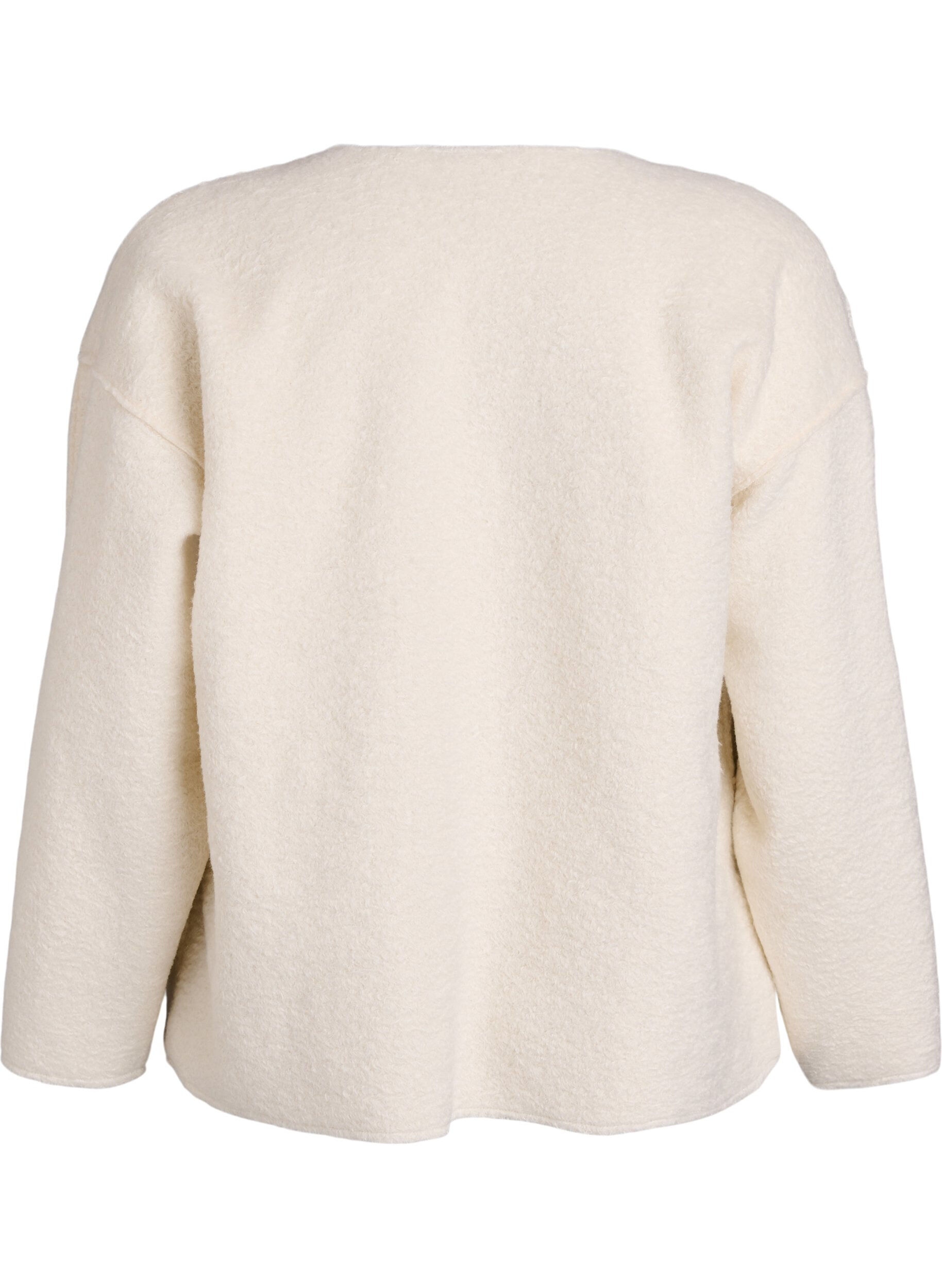 Zizzi L&oslash;s cardigan med lommer, Vanilla, Packshot image number 1