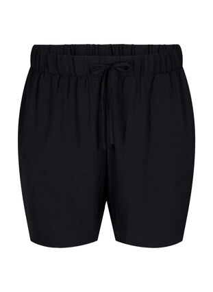 Shorts med lommer og elastik i taljen, Black, Packshot image number 0
