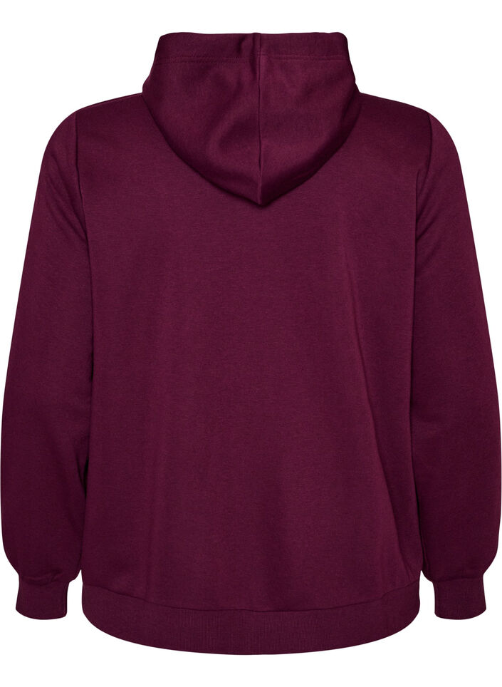 Sweat h&aelig;ttetr&oslash;je med lynl&aring;s og lommer, Lilla, Packshot image number 1