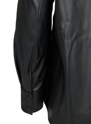 Skjortejakke i imiteret læder, Black, Packshot image number 3