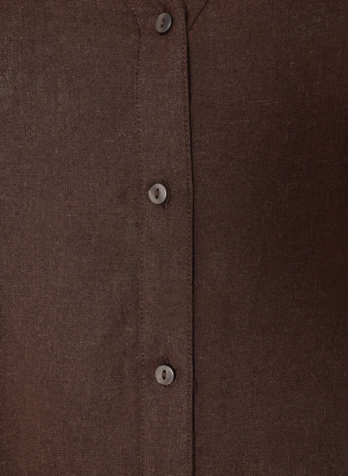 Lang skjorte i h&oslash;r og viskose, Brun, Packshot image number 2