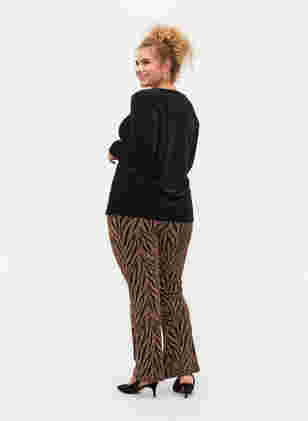 Mønstrede bukser med glitter , Black Lurex AOP, Model