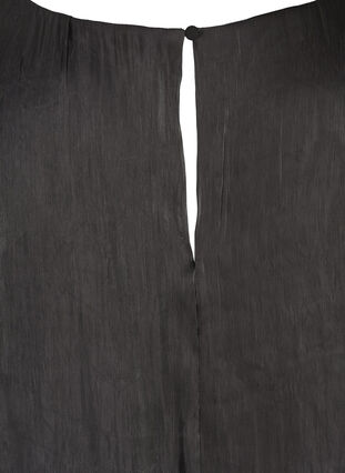 Kjole med shine og lange pufærmer, Black, Packshot image number 3