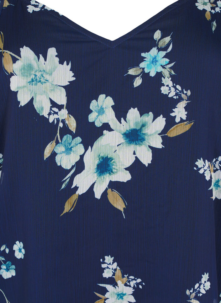 Festkjole i chiffon med lange &aelig;rmer, Bl&aring;, Packshot image number 2