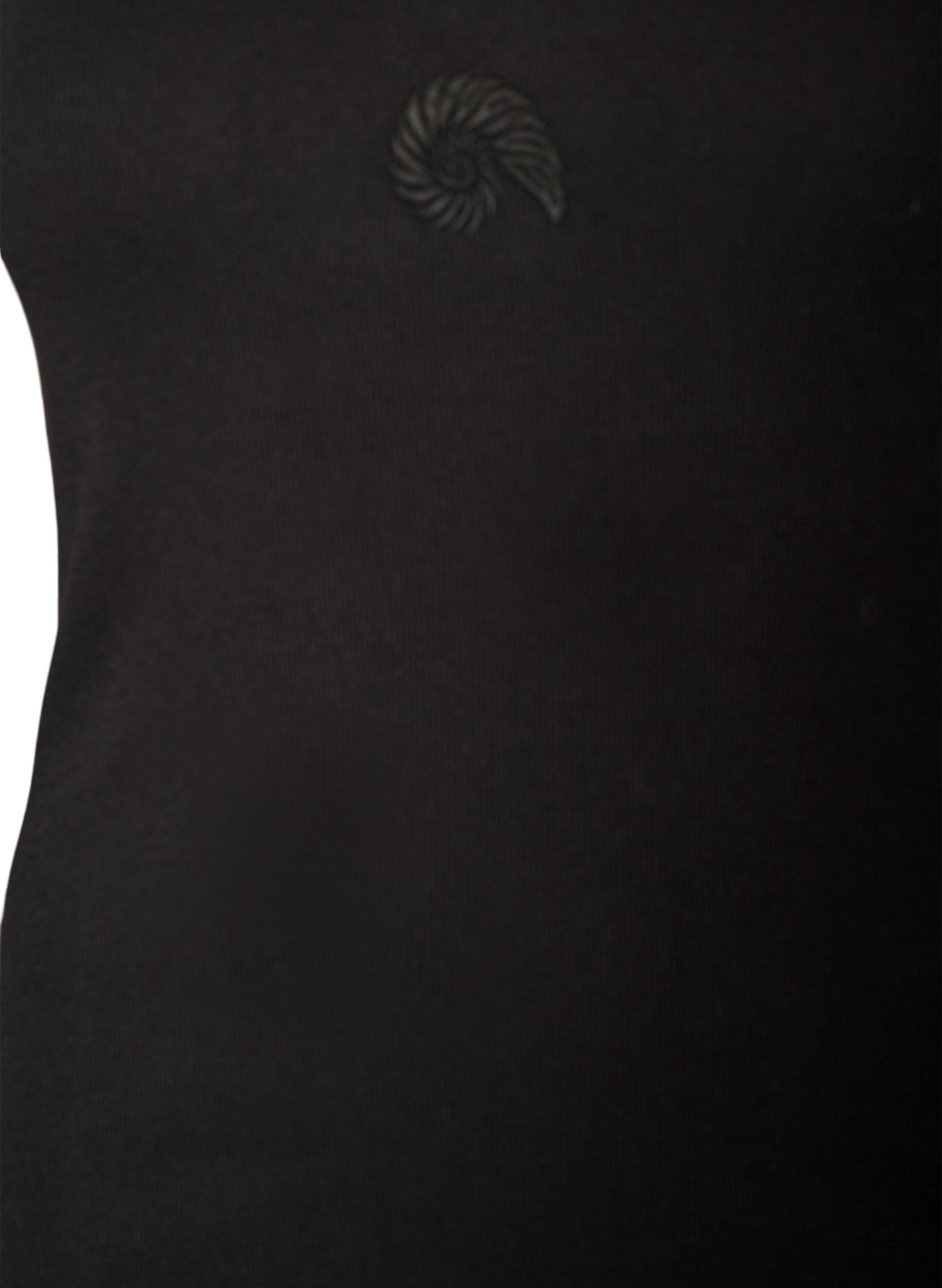 ZizziT&aelig;tsiddende top med motiv, Sort, Packshot image number 2