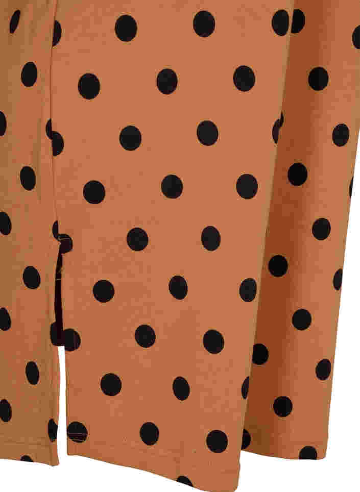 Prikket kjole med 3/4 ærmer, Almond Black Dot, Packshot image number 3