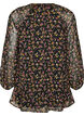 Tunika med blomsterprint og A-form, Sort, Packshot image number 1