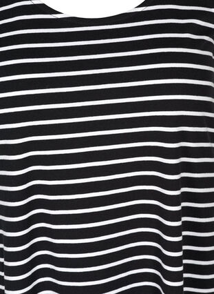 Ærmeløs midikjole i bomuld, Black W. white stripe, Packshot image number 2