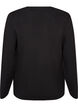 Finstrikket cardigan med stofbetrukne knapper, Sort, Packshot image number 1