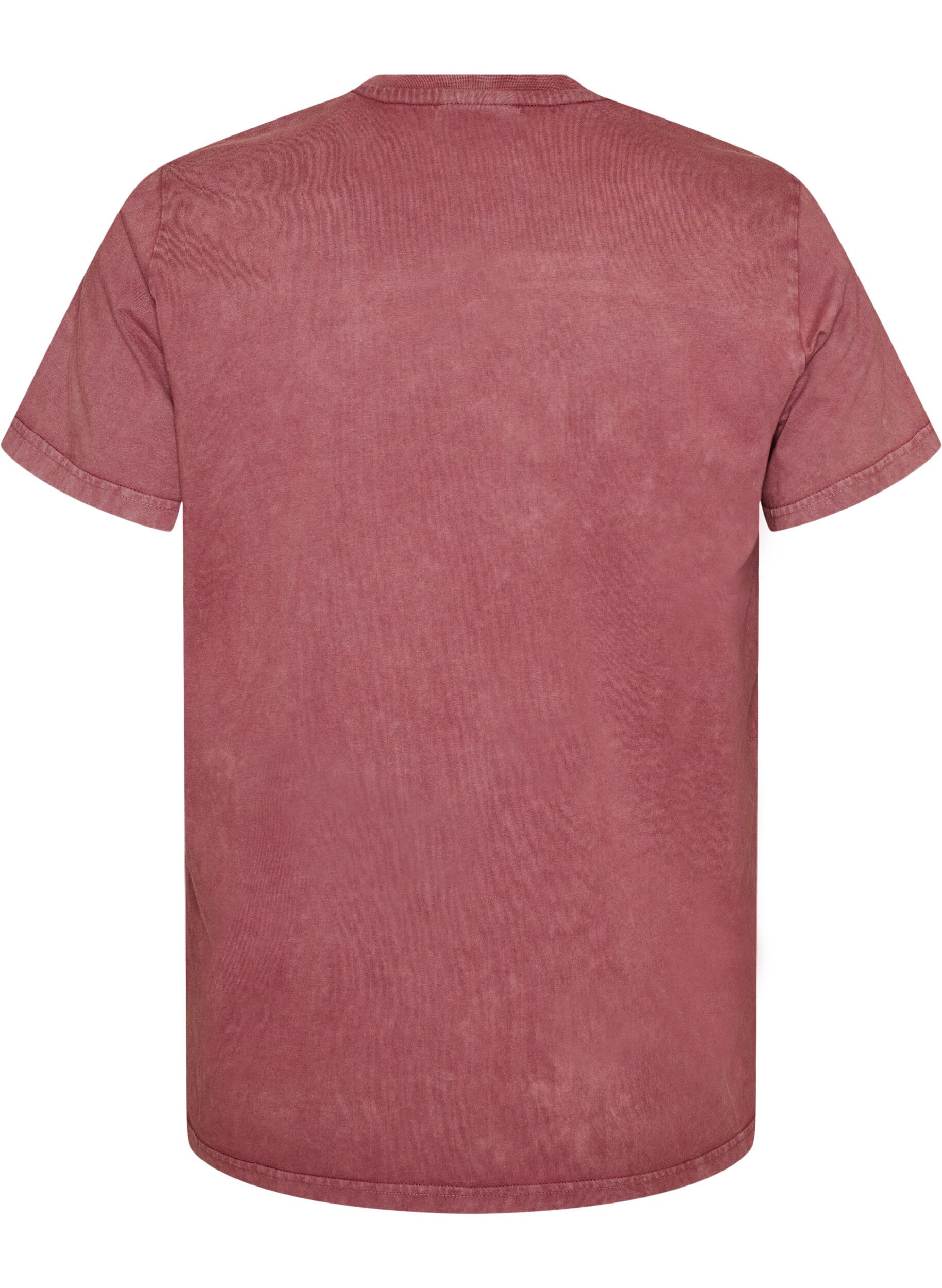 ZizziT-shirt i bomuld med frontprint og vasket look, R&oslash;d, Packshot image number 1