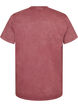 T-shirt i bomuld med frontprint og vasket look, R&oslash;d, Packshot image number 1