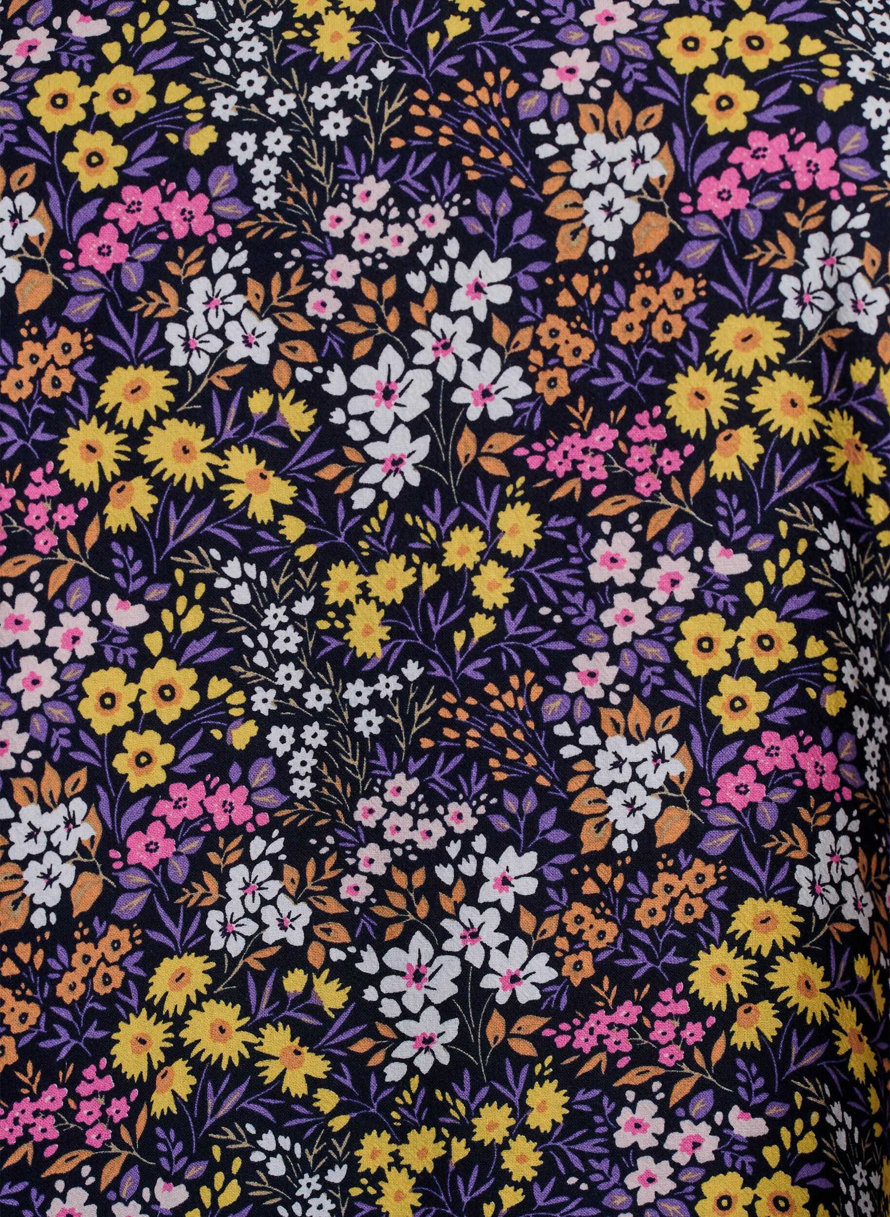 ZizziKort a-shape kjole med blomsterprint, Bl&aring;, Packshot image number 2