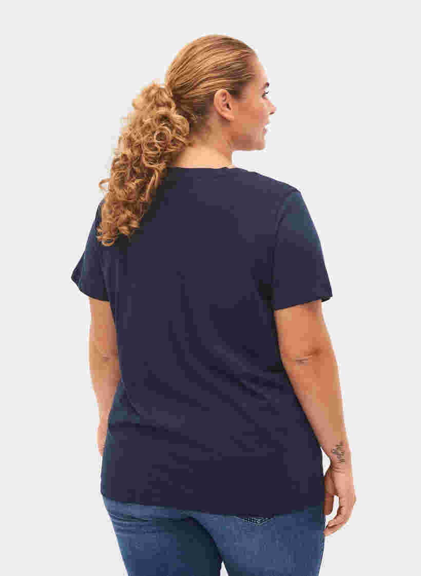 Jule t-shirt i bomuld, Navy Blazer Text, Model
