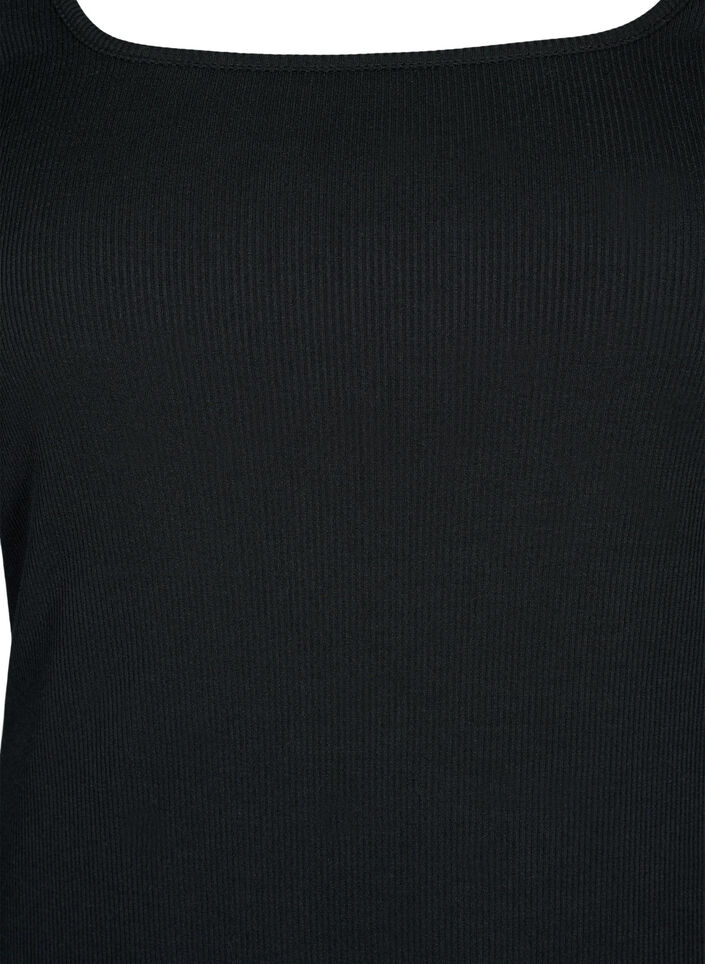 Tætsiddende kjole med lange ærmer og slids, Black, Packshot image number 2