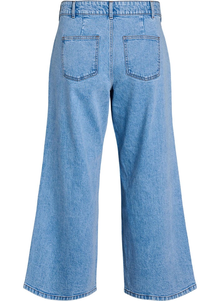 H&oslash;jtaljede jeans med vidde, Bl&aring;, Packshot image number 1