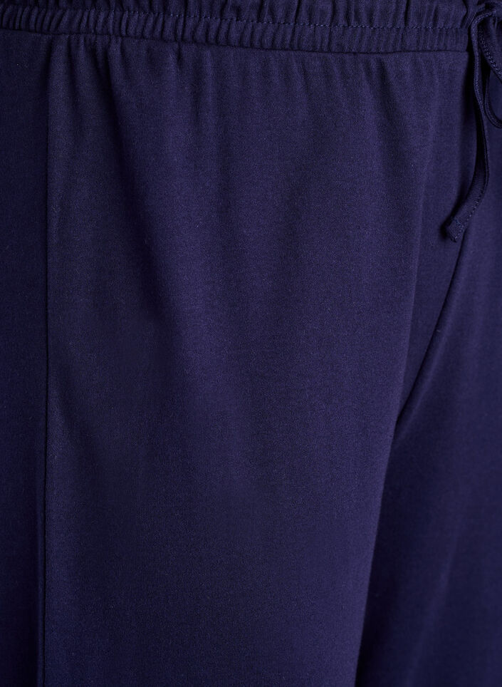 Pyjamasbukser i bomuld med h&oslash;j talje, Bl&aring;, Packshot image number 2