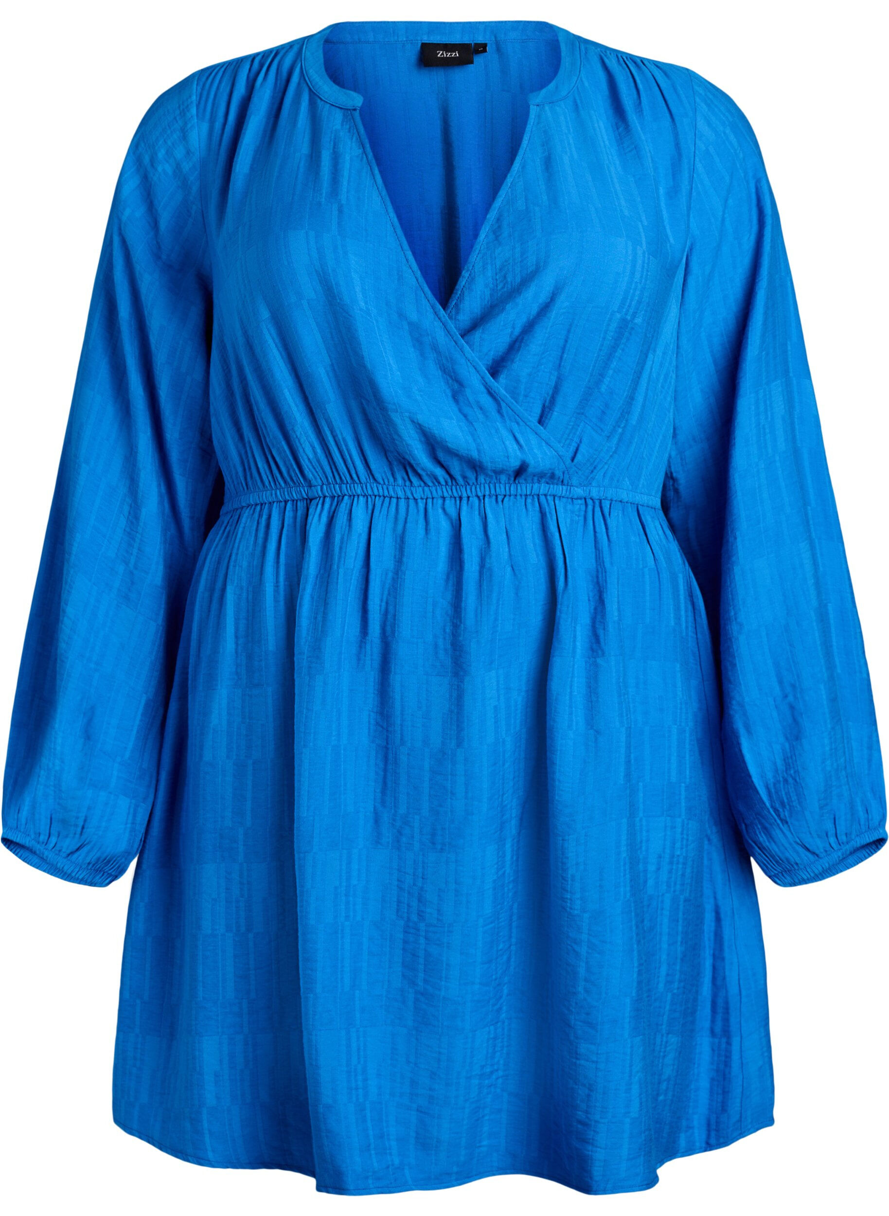 Kort kjole med tekstur og wrap-look