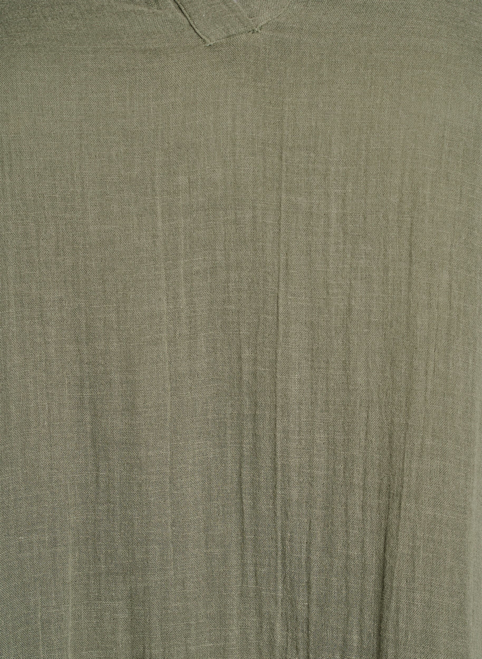 ZizziKort kjole i bomuldsmusselin med A-facon, Gr&oslash;n, Packshot image number 2