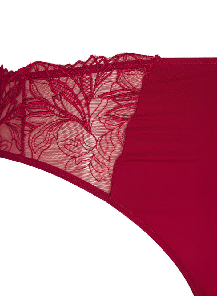 G-streng i microfiber med blonder, R&oslash;d, Packshot image number 3
