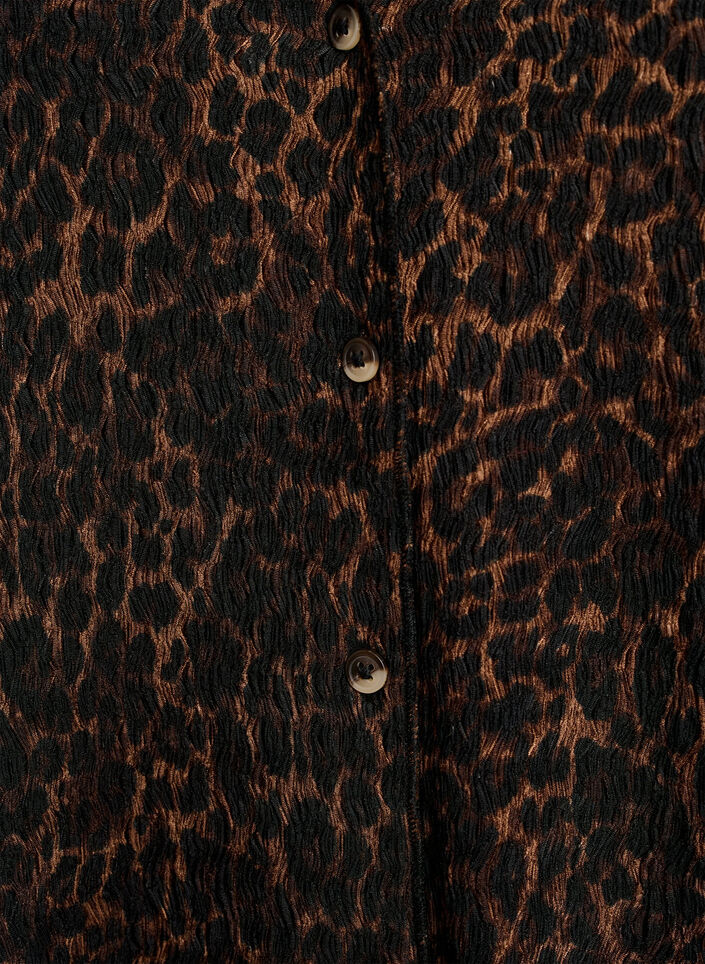&AElig;rmel&oslash;s top med b&oslash;lget struktur og knaplukning, Brun, Packshot image number 2