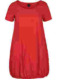 Kortærmet kjole i bomuld, Lipstick Red