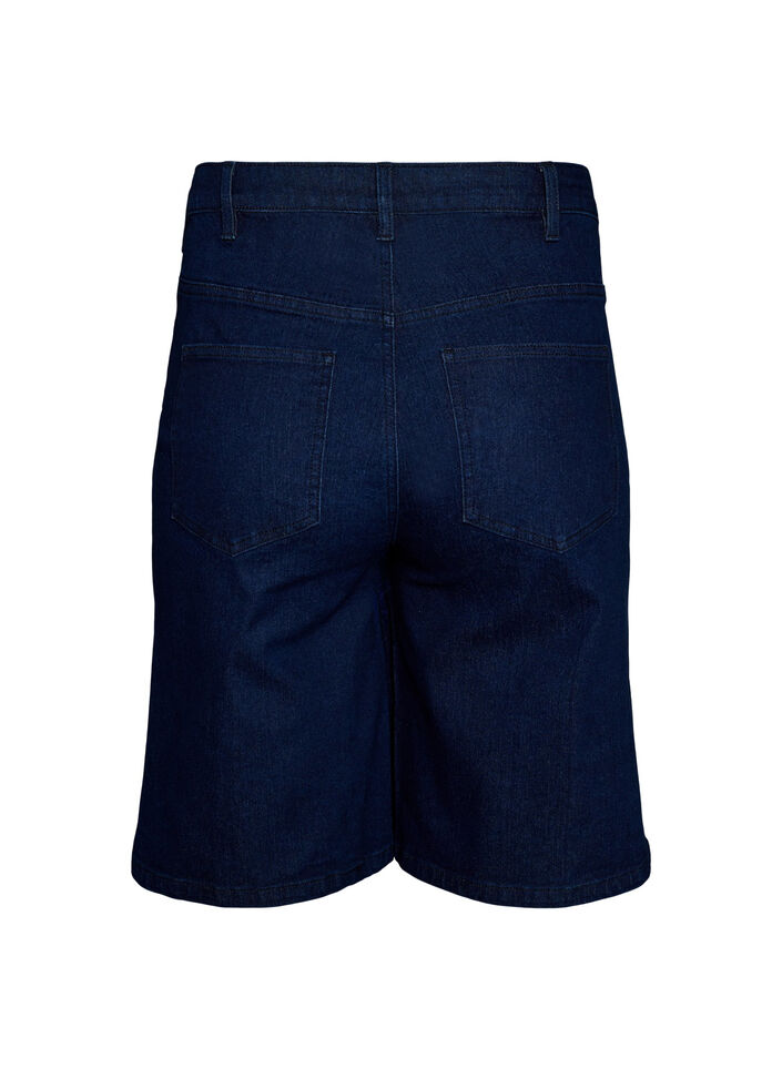 L&oslash;se denimshorts med h&oslash;j talje, Bl&aring;, Packshot image number 1